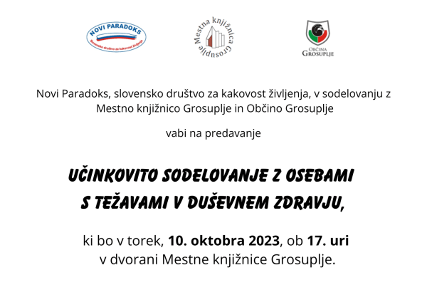 Učinkovito sodelovanje z osebami s težavami v duševnem zdravju