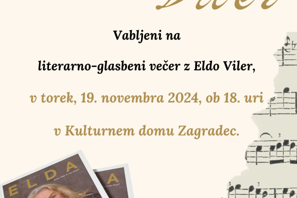 TEDEN SPLOŠNIH KNJIŽNIC: Literarno-glasbeni večer: Elda Viler (Zagradec)