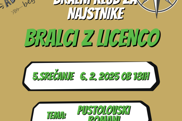 5. srečanje BRALCEV Z LICENCO, bralnega kluba za najstnike (Grosuplje)