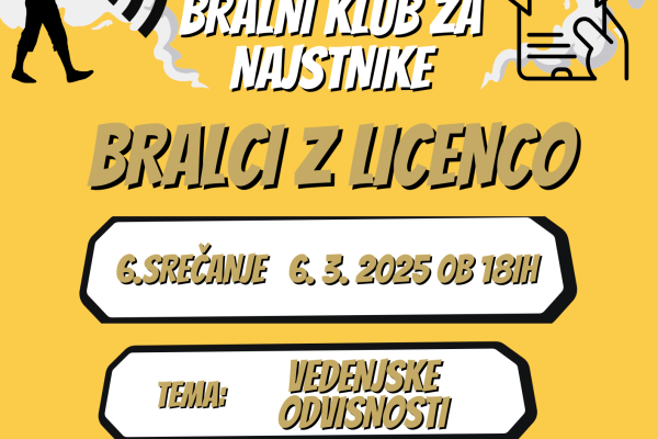 6. srečanje bralnega kluba za najstnike Bralci z licenco (Grosuplje)